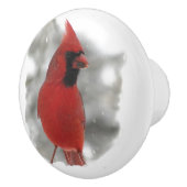 雪の陶磁器のノブの（鳥）ショウジョウコウカンチョウ セラミックノブ (右)