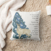 雪の離れ中に鹿の足跡 クッション (ブランケット)