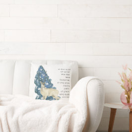 雪の離れ中に鹿の足跡 クッション