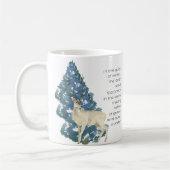 雪の離れ中に鹿の足跡 コーヒーマグカップ (左)