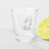 雪の離れ中に鹿の足跡 ショットグラス (裏面)