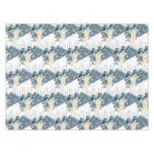 雪の離れ中に鹿の足跡 テーブルクロス (正面(横))