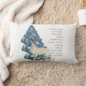 雪の離れ中に鹿の足跡 ランバークッション (ブランケット)