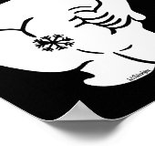 雪の雪だるまにおもしろいする ポスター (角)