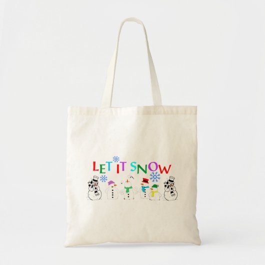 雪の雪だるまトートバッグ トートバッグ (正面)