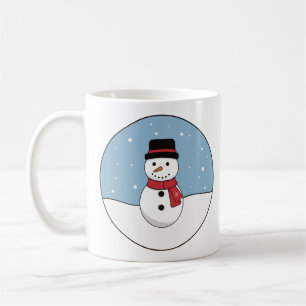 雪の雪だるま冬の日 コーヒーマグカップ