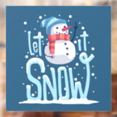 雪の雪だるま窓にしがみつく ウィンドウサイン (シート2)