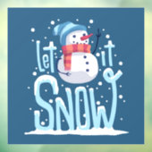 雪の雪だるま窓にしがみつく ウィンドウサイン (シート3)