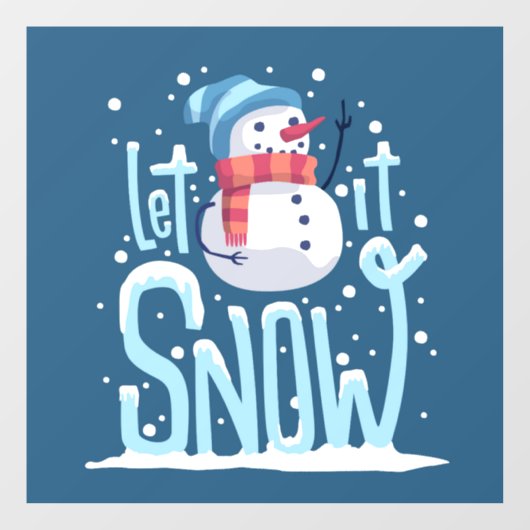 雪の雪だるま窓にしがみつく ウィンドウサイン (シート)