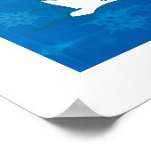 雪の雪だるま食べ物を与えの鳥 ポスター (角)