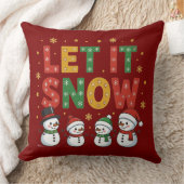 雪の雪だるま クッション (ブランケット)