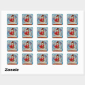 雪の雪だるま スクエアシール (シート)