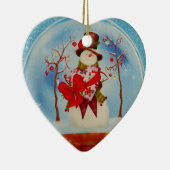 雪の雪だるま セラミックオーナメント (右)