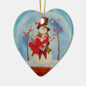 雪の雪だるま セラミックオーナメント (左)