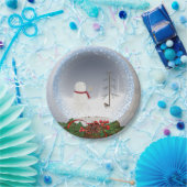 雪の雪だるま ペーパープレート (パーティー)