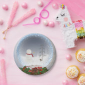 雪の雪だるま ペーパープレート (パーティー)