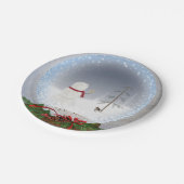 雪の雪だるま ペーパープレート (アングル)