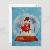 雪の雪だるま ポストカード (正面/裏面)