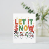 雪の雪だるま ポストカード (スタンド正面)