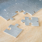 雪の雪の中のドイツの羊飼い犬 ジグソーパズル (側面)