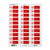 雪の雪の冬メリークリスマスレッドホワイト ラベル (フルシート)