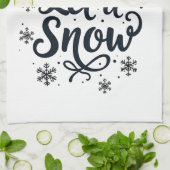 雪の雪片の冬の季節のクリスマス キッチンタオル (折り畳み)