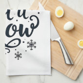 雪の雪片の冬の季節のクリスマス キッチンタオル (四つ折り)