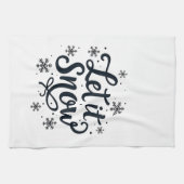 雪の雪片の冬の季節のクリスマス キッチンタオル (横)