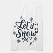 雪の雪片の冬の季節のクリスマス キッチンタオル (縦)