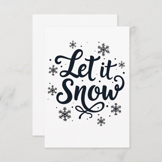 雪の雪片の冬の季節のクリスマス サンキューカード (正面/裏面)