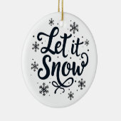 雪の雪片の冬の季節のクリスマス セラミックオーナメント (右)