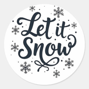 雪の雪片の冬の季節のクリスマス ラウンドシール