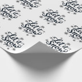 雪の雪片の冬の季節のクリスマス ラッピングペーパー (角)