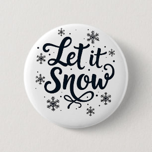 雪の雪片の冬の季節のクリスマス 缶バッジ