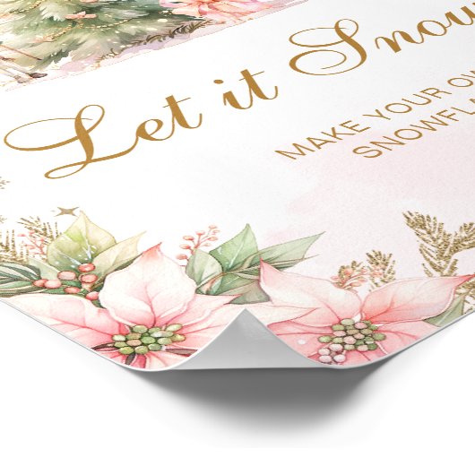 雪の雪片を作る駅の冬 ポスター (角)