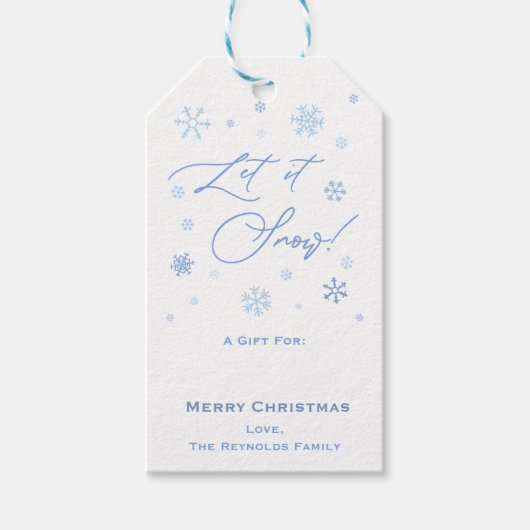 雪の雪片を楽しくクリスマスに ギフトタグ (正面)