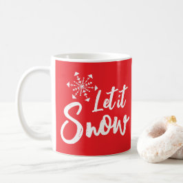 雪の雪片を赤い冬にする コーヒーマグカップ