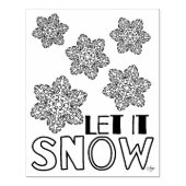 雪の雪片ウッドアートスタンプ、4 x 5 ラバースタンプ (インプリント)