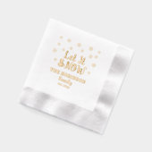 雪の雪片クリスマスファミリー名日付 箔ナプキン (左)