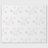 雪の雪片クリスマスプレゼント ラッピングペーパー (フラット)