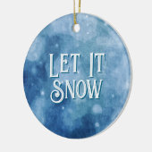 雪の青いクリスマスを過ごす セラミックオーナメント (左)
