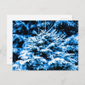 雪の青いクリスマスツリー ポストカード (正面/裏面)