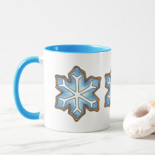雪の青いクリスマスハヌカー冬の休日 マグカップ