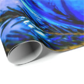 雪の青いクリスマスボール ラッピングペーパー (ロールコーナー)