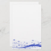 雪の青いクリスマス 便箋 (正面/裏面)