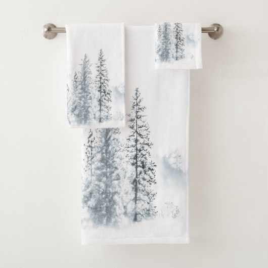 雪の青い冬の木 バスタオルセット (インサイチュ)