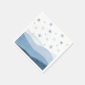 雪の青い冬の風景のナプキン スタンダードカクテルナプキン (角)