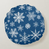 雪の青い冬 ラウンドクッション (裏面)