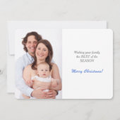 雪の青い喜びに満ちたクリスマス シーズンカード (裏面)