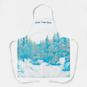 雪の青い木 エプロン (正面)